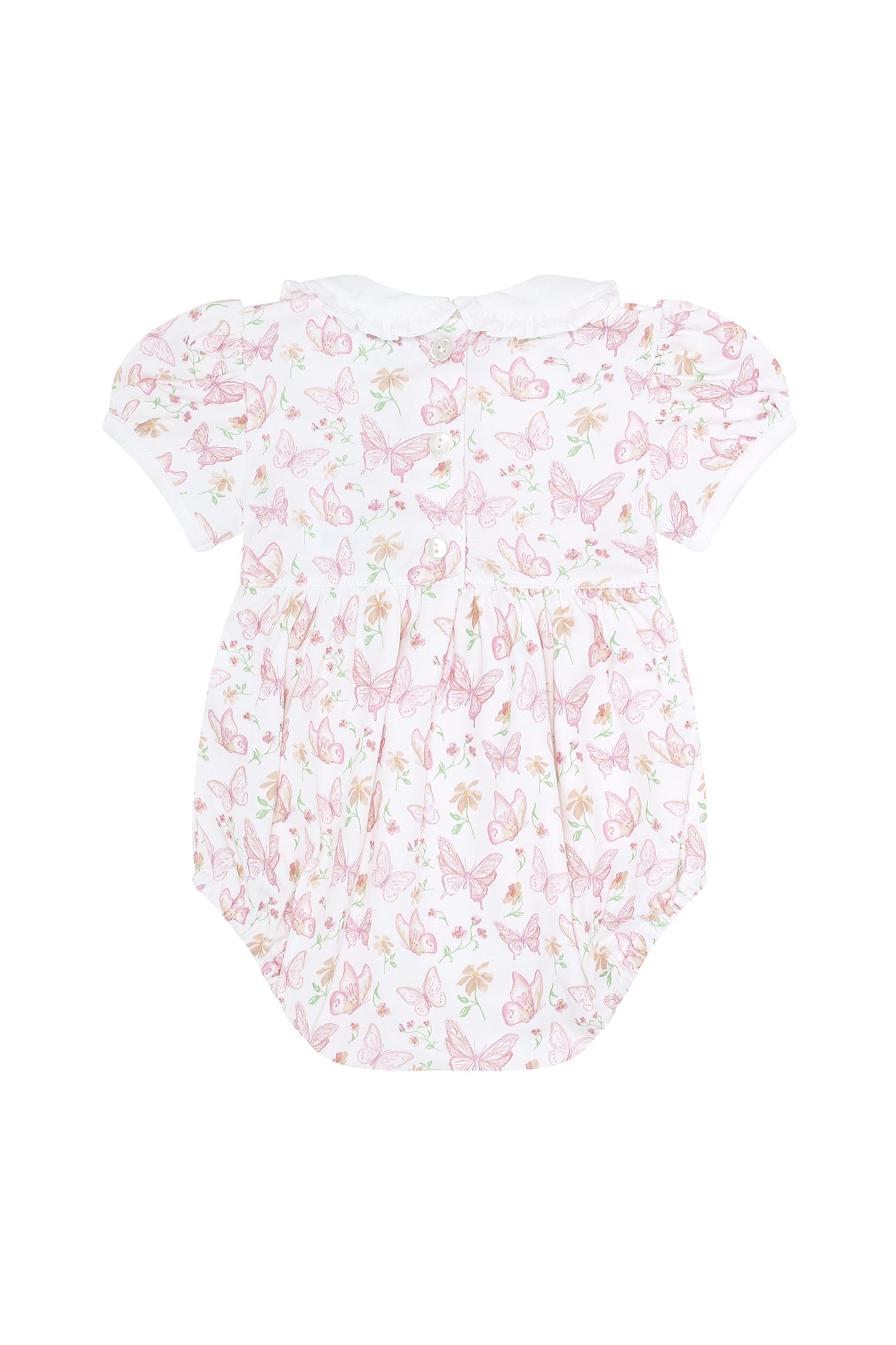 Image of Butterflies Print Smocked Bubble